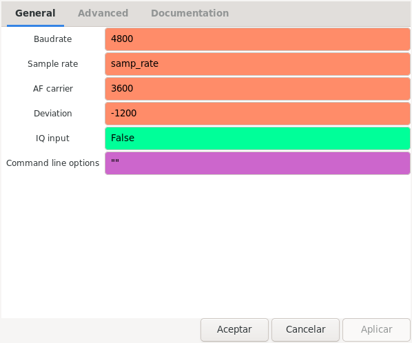 Options of AFSK demodulator